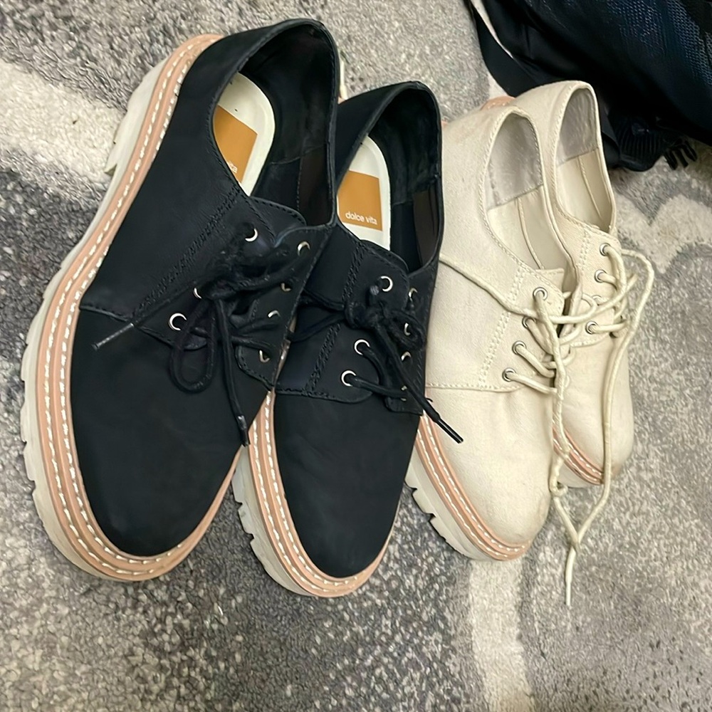 Dolce vita oxfords two pairs canvas and black faux suede